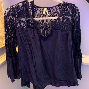 Navy Blue Boho Top!!!